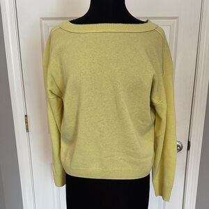 Anthropologie Lemon lime  Yellow Women's cashmere Sweater